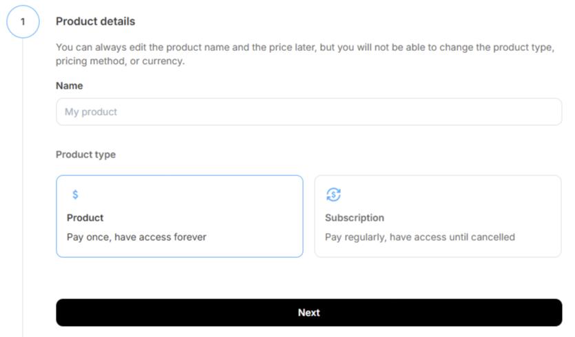 product details name and product type