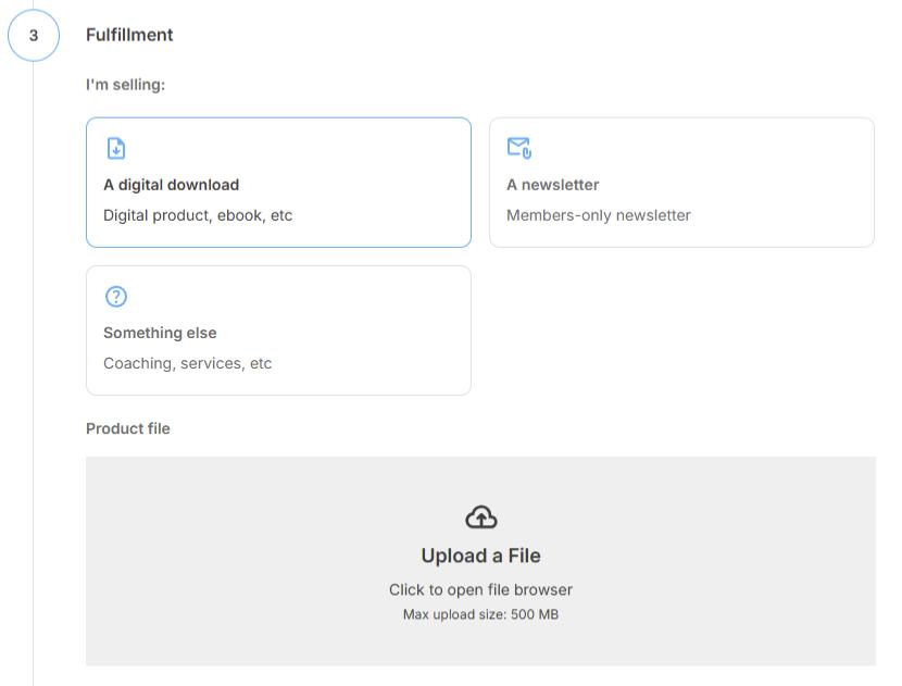 product fulfillment of digital download a newsletter or something else